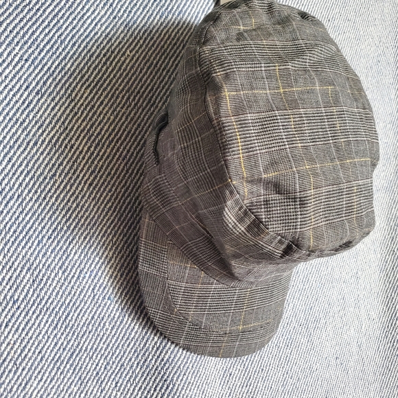 Military Hat - Fine Grey Plaid - Cotton-Lined - Size 57 cm - EUC - Picture 2 of 11